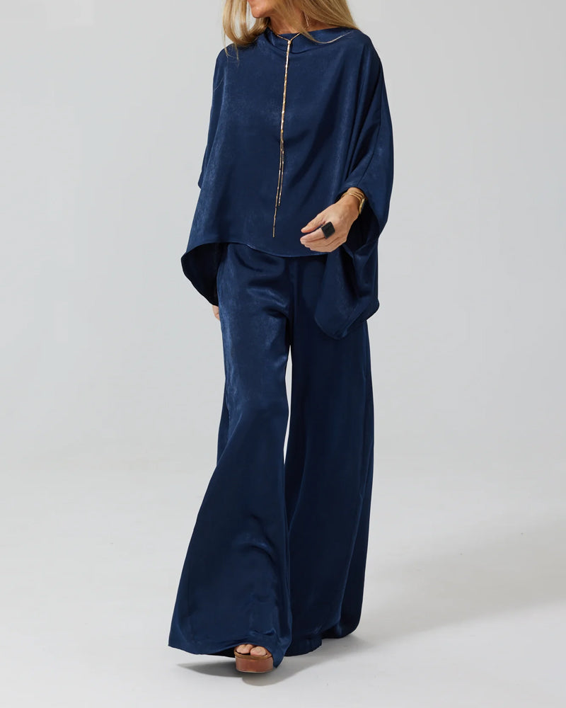 Carly™ | Fashionable Satin Top & Pants Cardigan Four-Piece Set