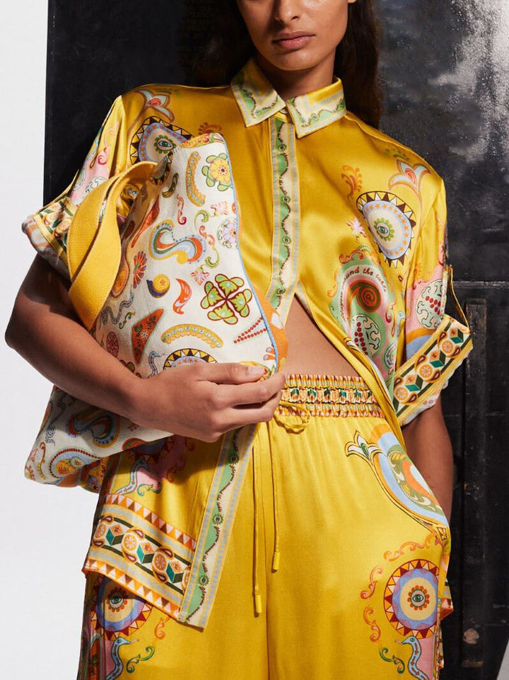 Lucia™ | Satin Unique Print Loose Shirt Set