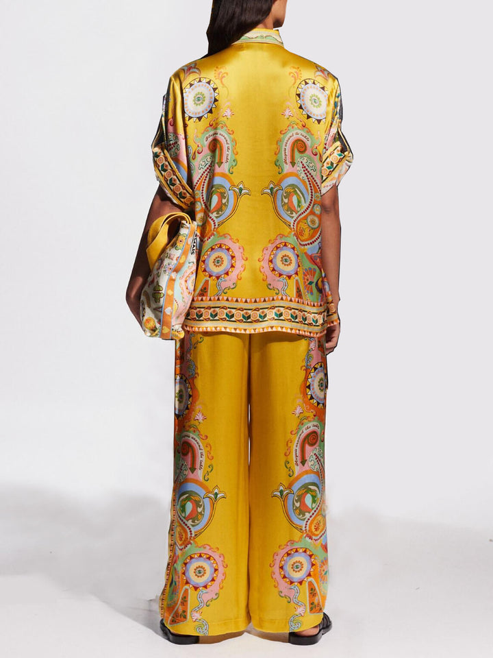 Lucia™ | Satin Unique Print Loose Shirt Set