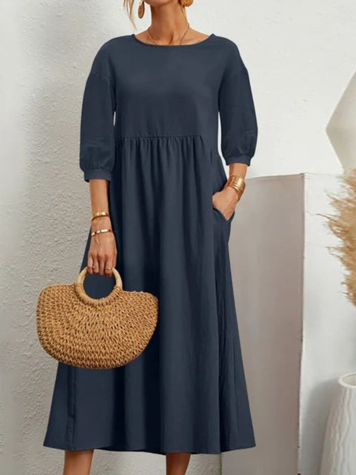 Christine™ | Cozy Sleeve Pocket Midi Dress