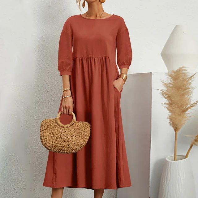 Christine™ | Cozy Sleeve Pocket Midi Dress
