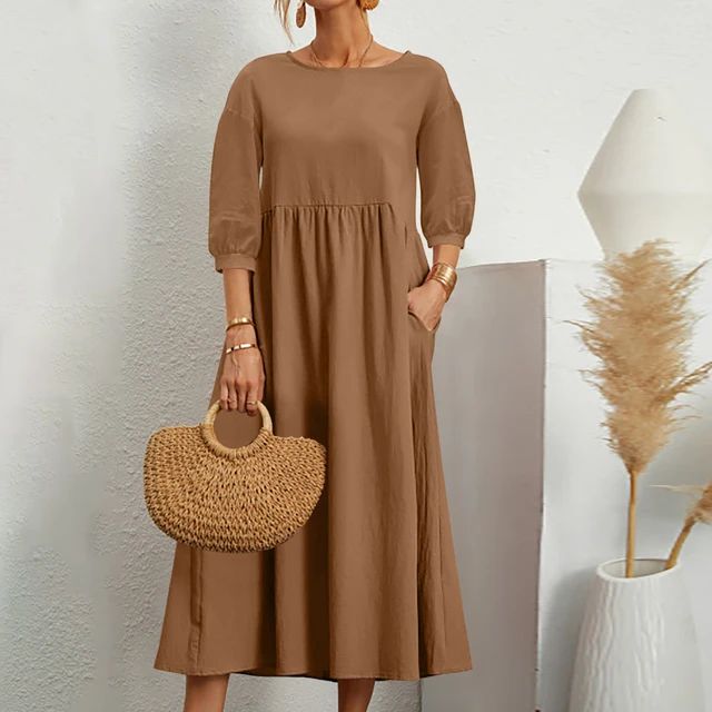 Christine™ | Cozy Sleeve Pocket Midi Dress