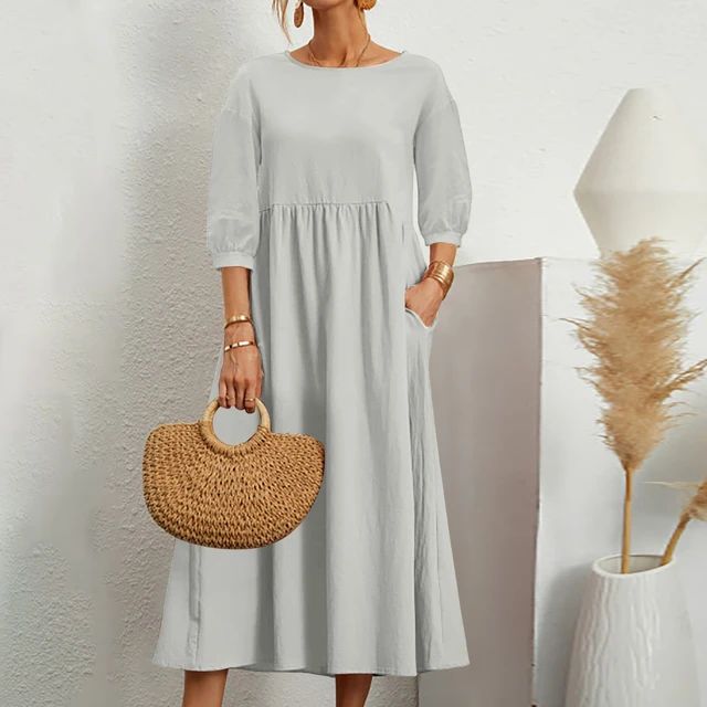 Christine™ | Cozy Sleeve Pocket Midi Dress