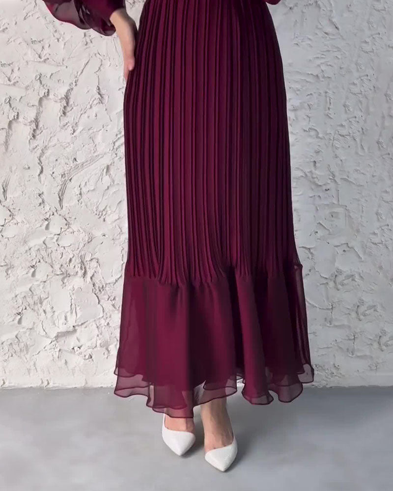Charlette™ | Long Pleated Dress