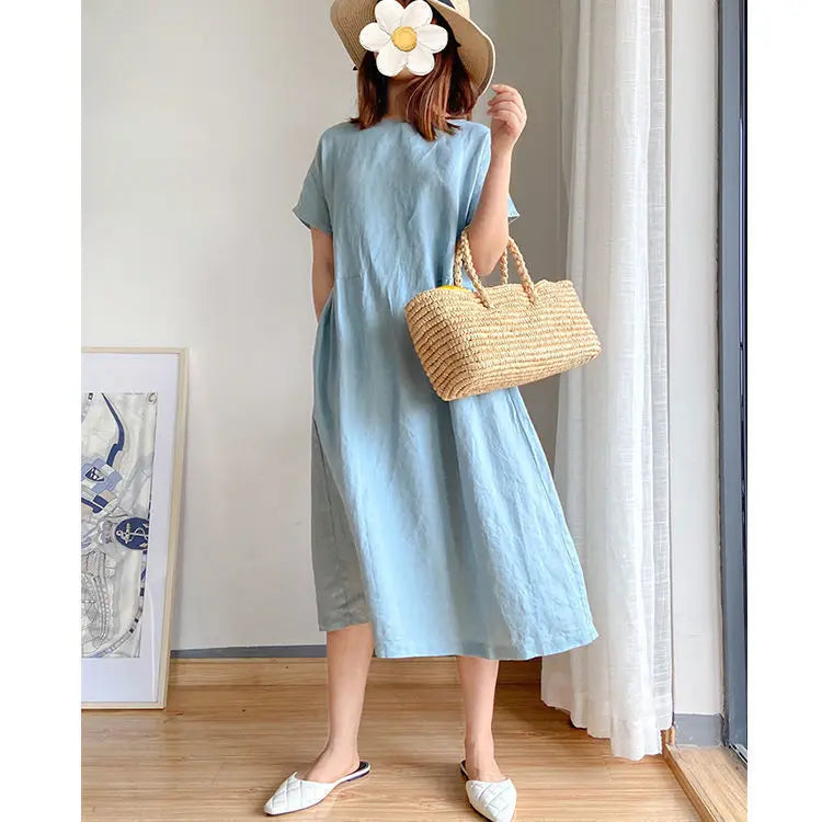 Isabella™ | Cotton Linen Midi Dress