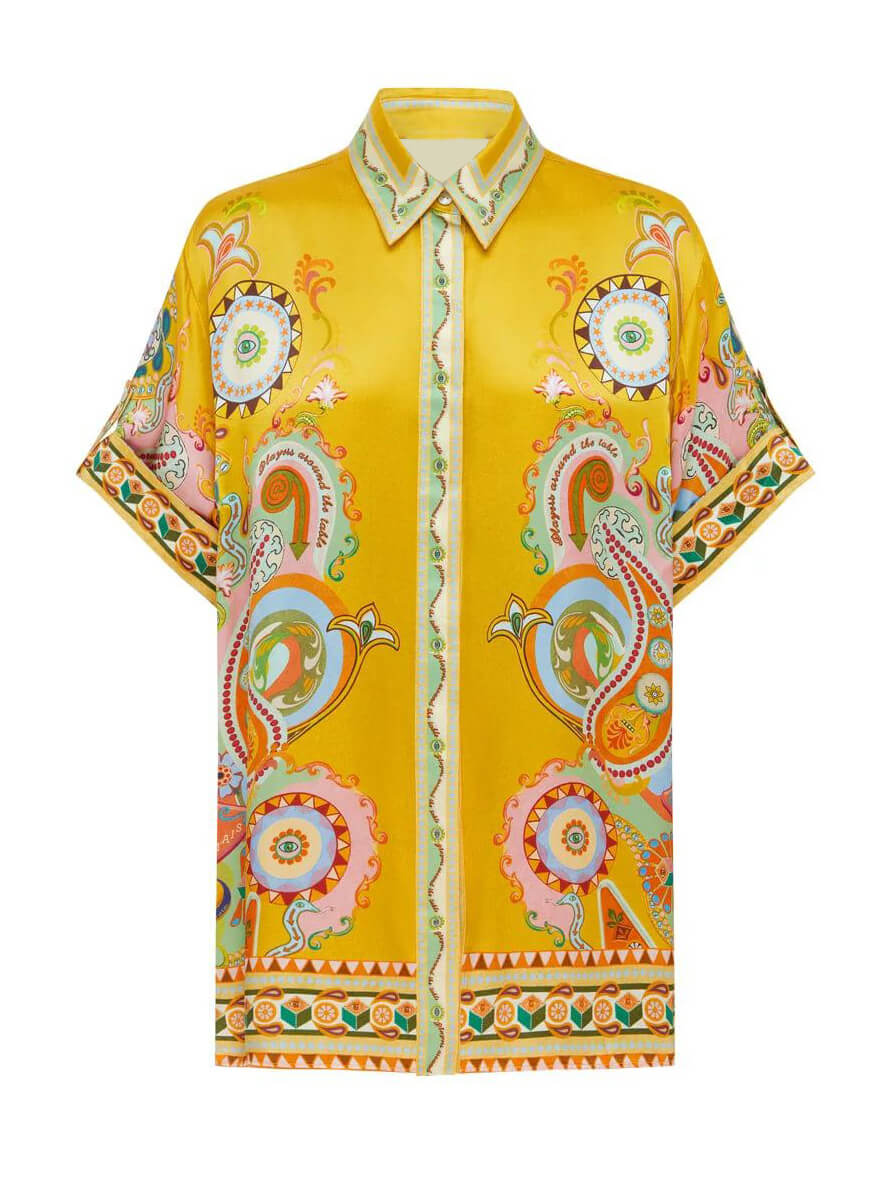 Lucia™ | Satin Unique Print Loose Shirt Set
