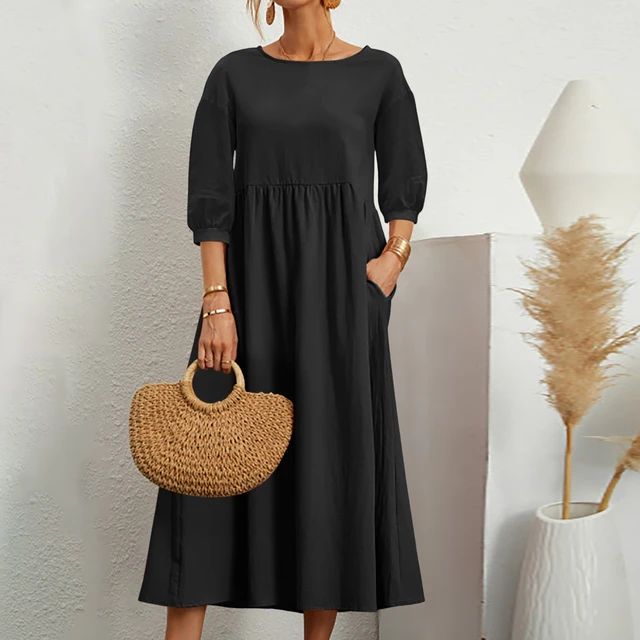 Christine™ | Cozy Sleeve Pocket Midi Dress