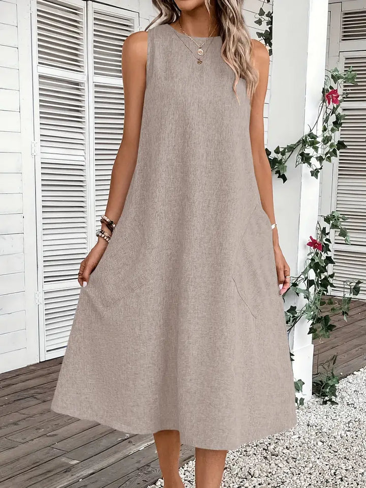 Lorena™| Sleeveless Midi Dress