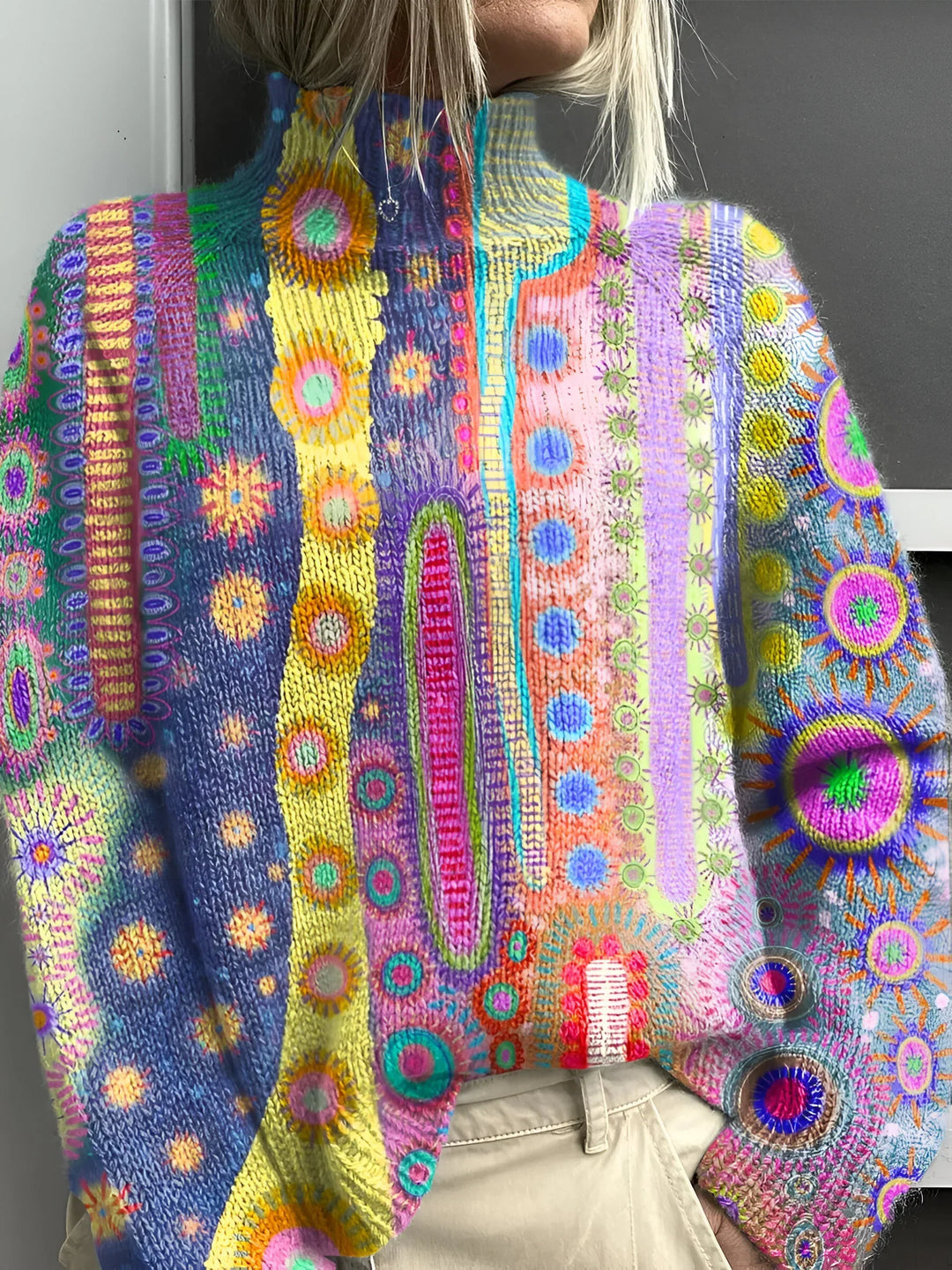 Daphne ™ | -Colorful knitted turtleneck sweater