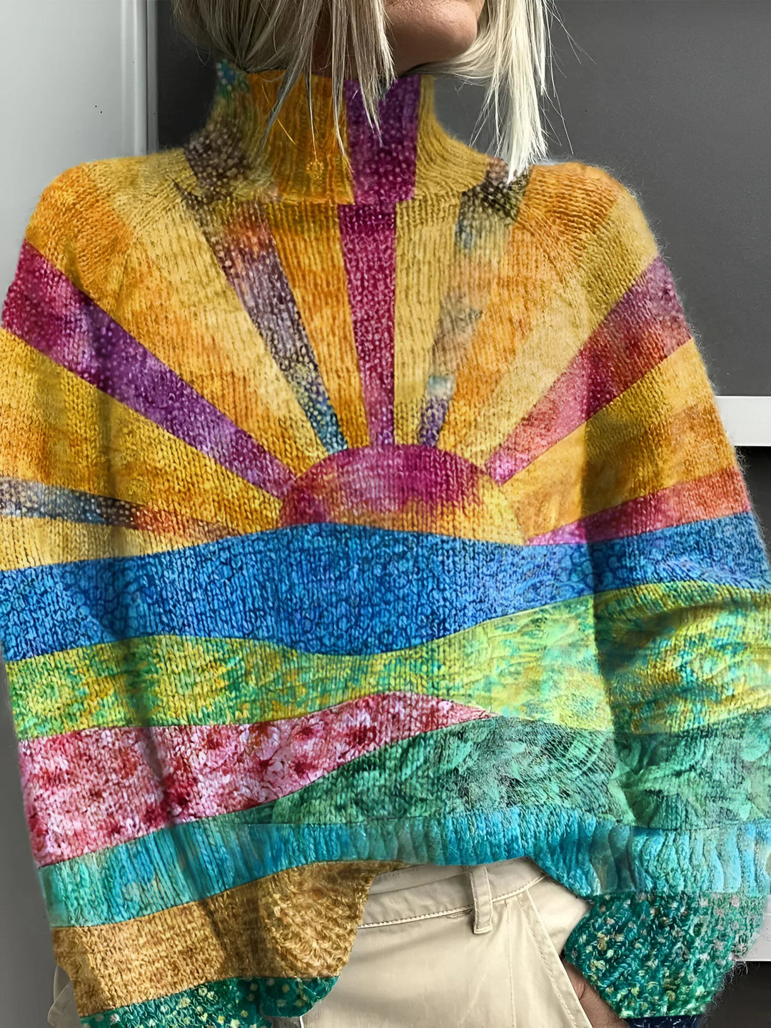 Noortje™ | - Cheerful colorful turtleneck sweater