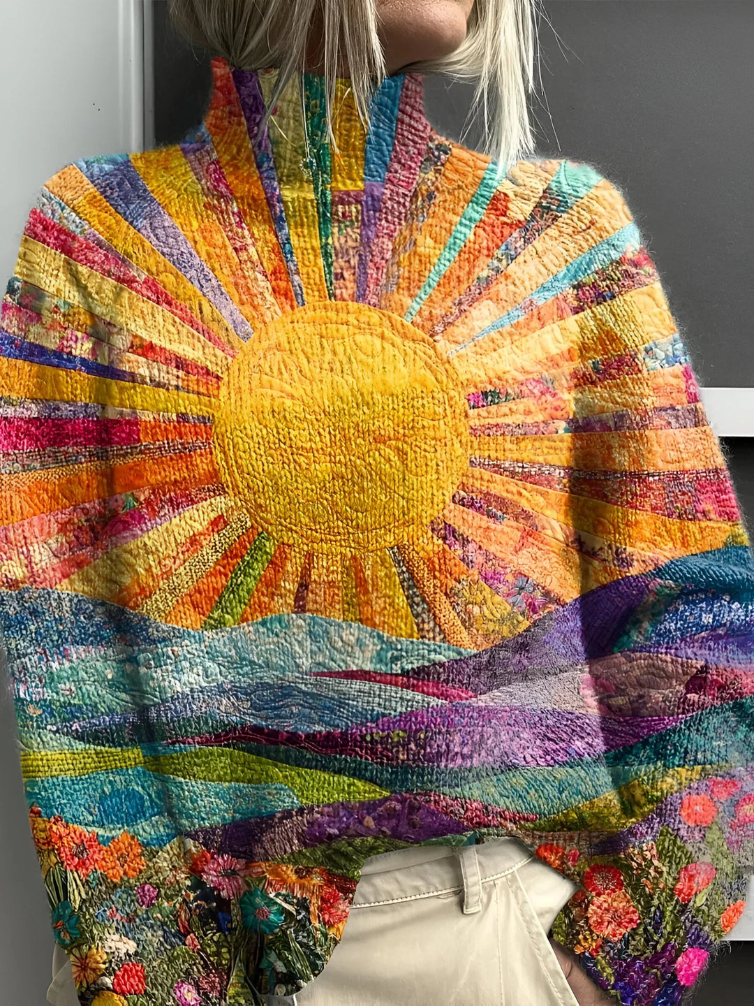 Simone™ | -Cheerful colorful turtleneck sweater