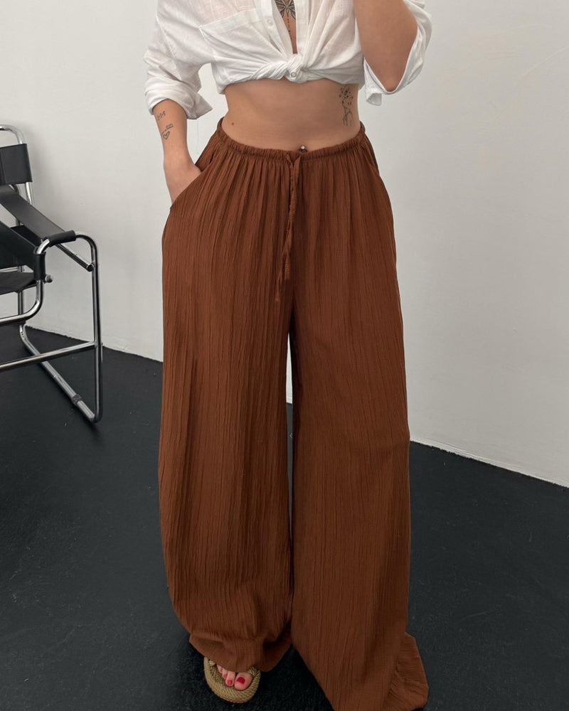 Erine™ | Casual Seersucker Elastic Waist Pants