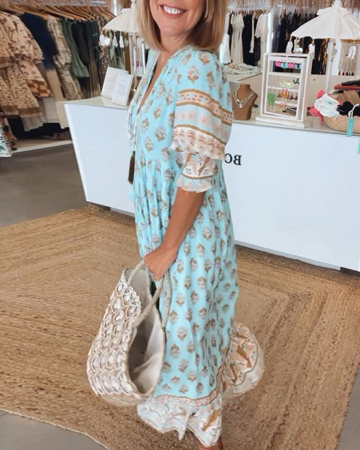 VERONA™ | PRINTED V-NECK DRESS