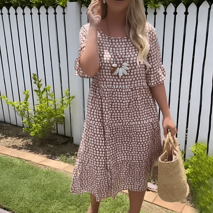 Zora™  | Sable Short-Sleeve Midi Dress