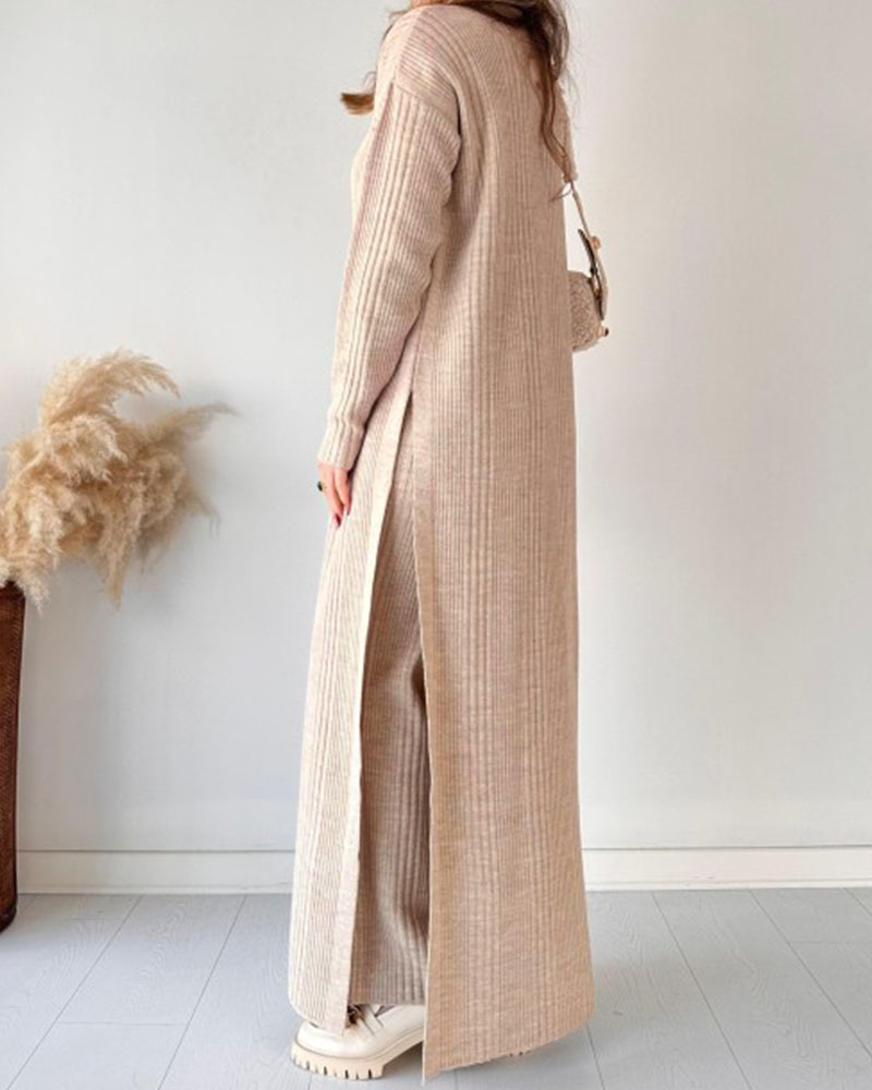 Lizzy™ | Chic extended length slit knitted two-piece set