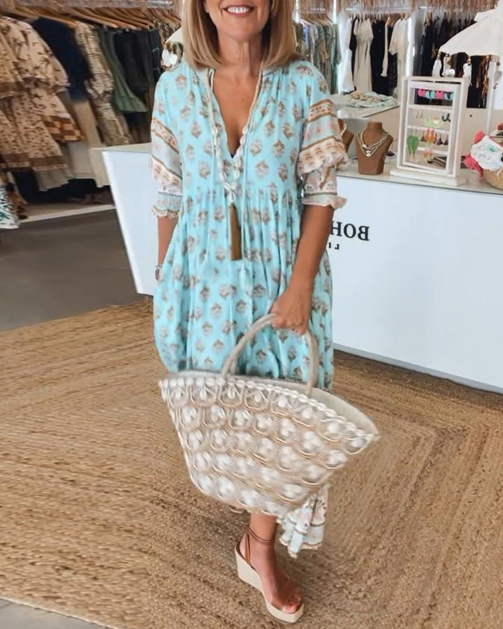 VERONA™ | PRINTED V-NECK DRESS