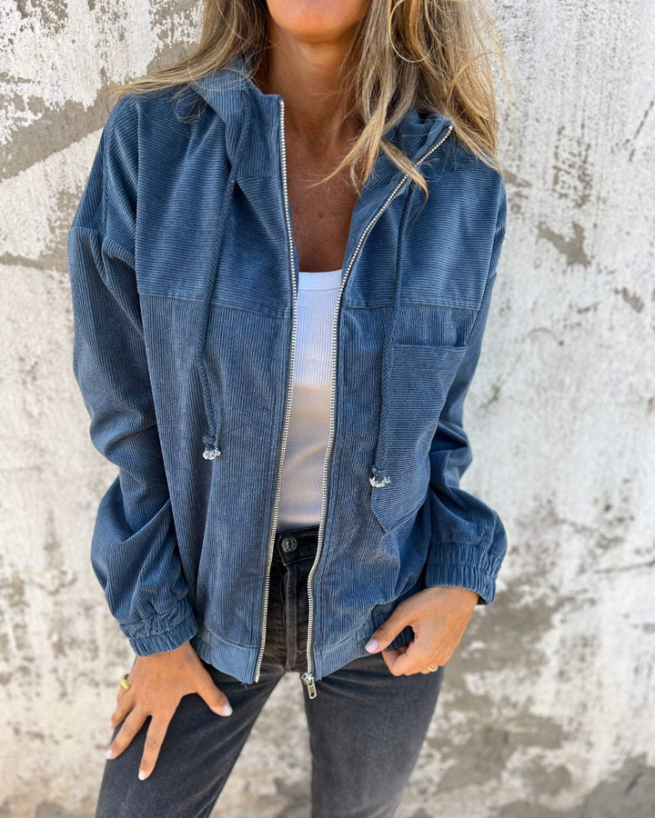 DANNA™ l Corduroy Hooded Zip Up Jacket