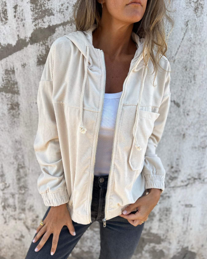 DANNA™ l Corduroy Hooded Zip Up Jacket