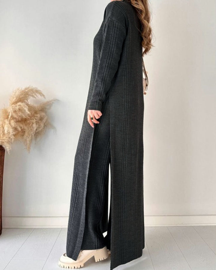 Lizzy™ | Chic extended length slit knitted two-piece set