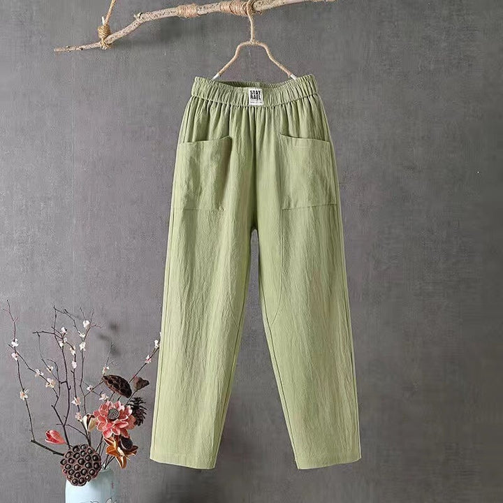 Mila | Casual Cotton Linen Trousers with Elasticated Waist