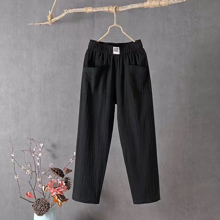 Mila | Casual Cotton Linen Trousers with Elasticated Waist