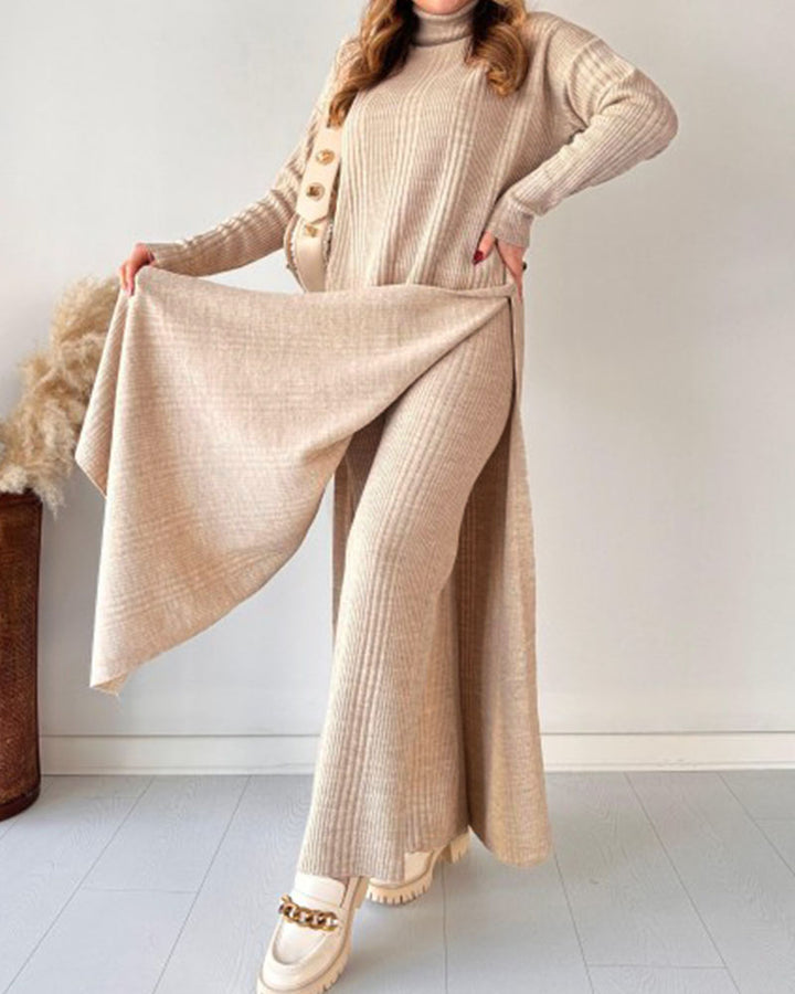 Lizzy™ | Chic extended length slit knitted two-piece set