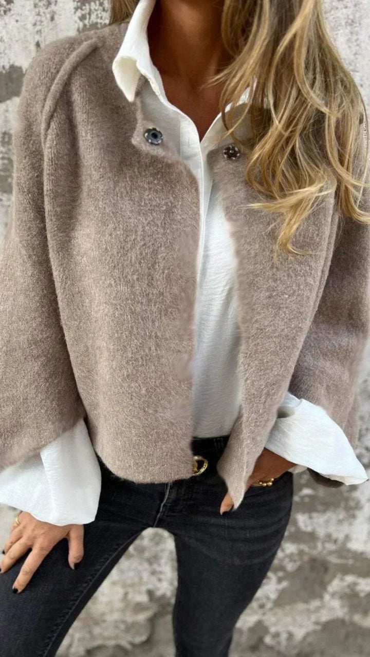 Celestin™ | Wool Coat with Round Neckline and Long Sleeves