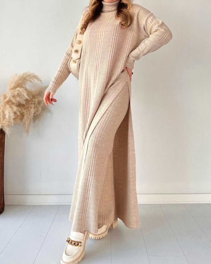 Lizzy™ | Chic extended length slit knitted two-piece set