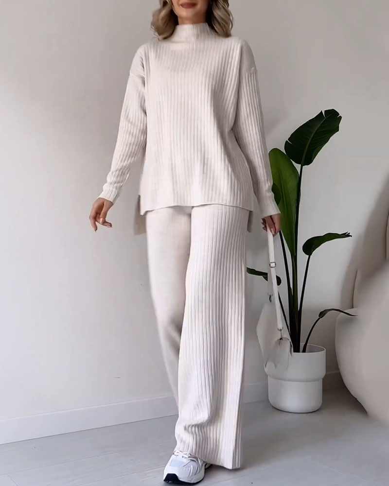 Dalia™ | Chic slit casual two-piece set