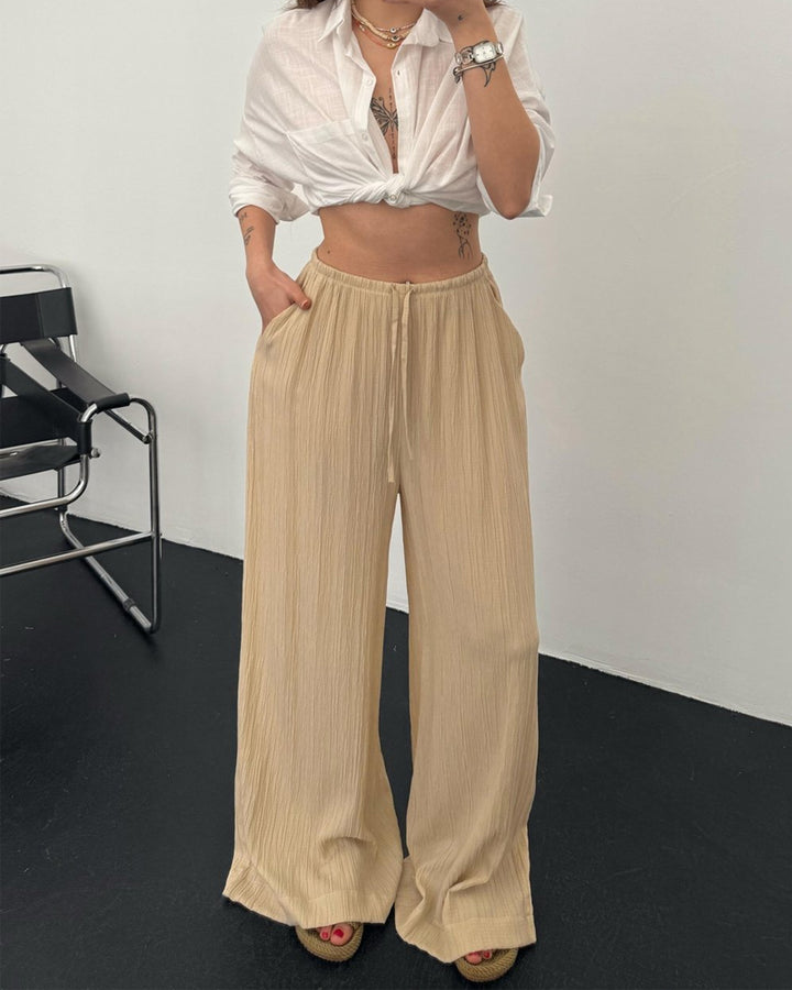 Erine™ | Casual Seersucker Elastic Waist Pants