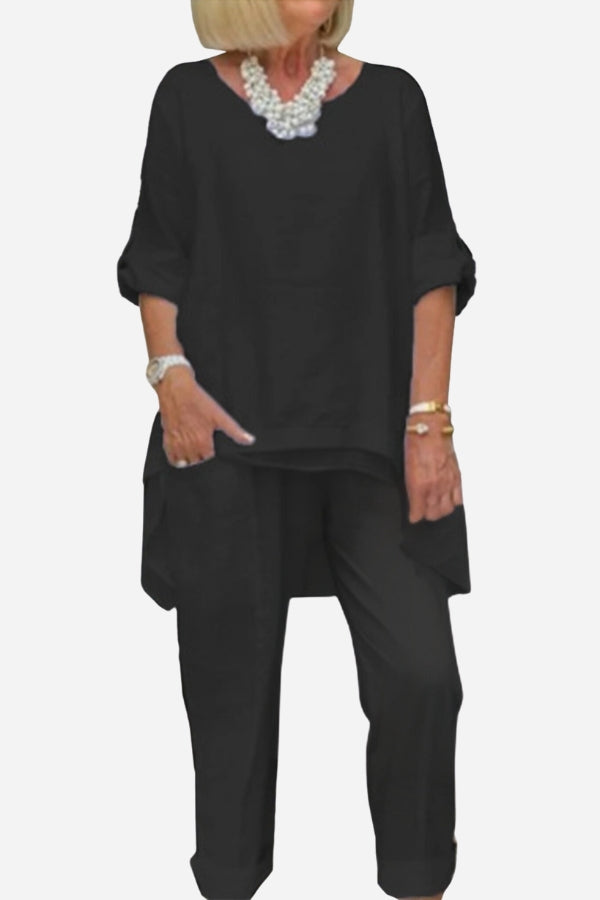 Carita™ | Asymmetrical Two-Piece Trouser Set