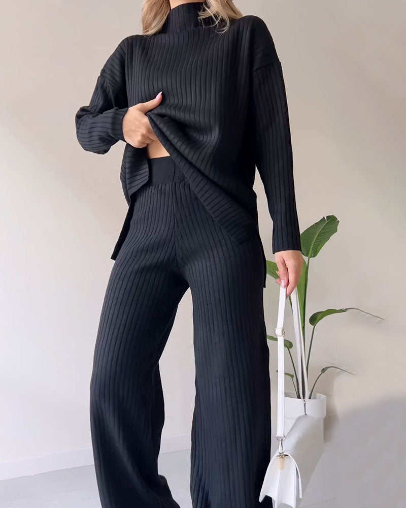 Dalia™ | Chic slit casual two-piece set