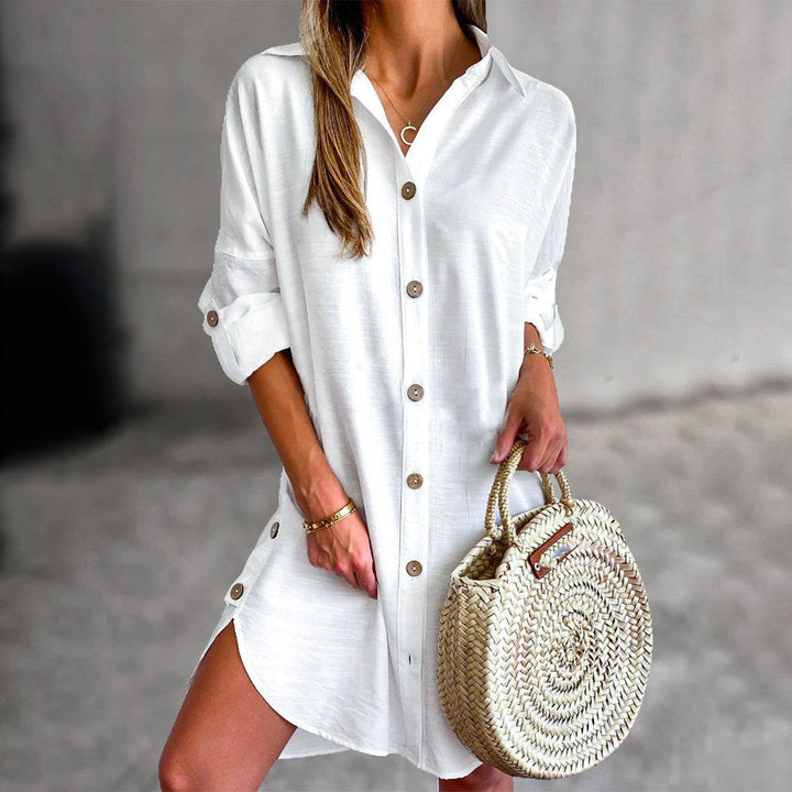 Cassy ™ |- Button-Up Shirt Dress
