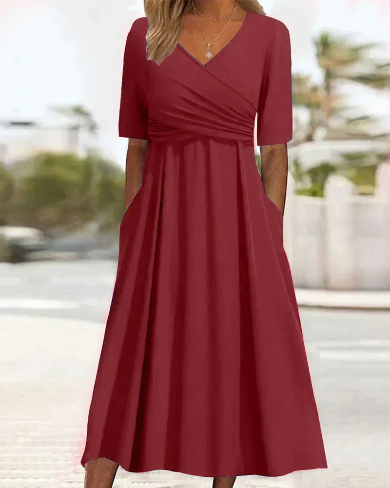Anna™l -Short Sleeve Wrap Dress
