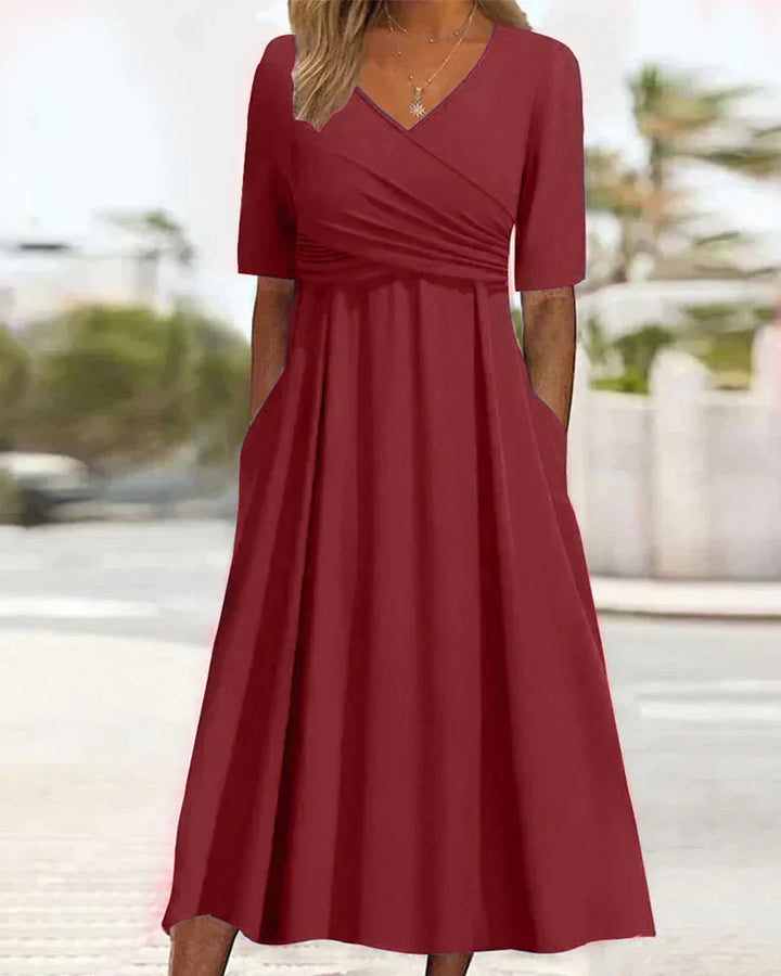 Anna™l -Short Sleeve Wrap Dress