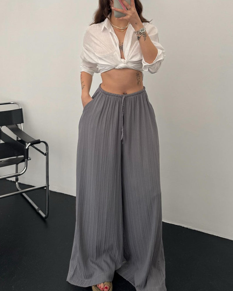 Erine™ | Casual Seersucker Elastic Waist Pants