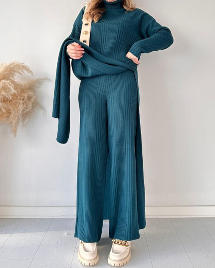 Lizzy™ | Chic extended length slit knitted two-piece set