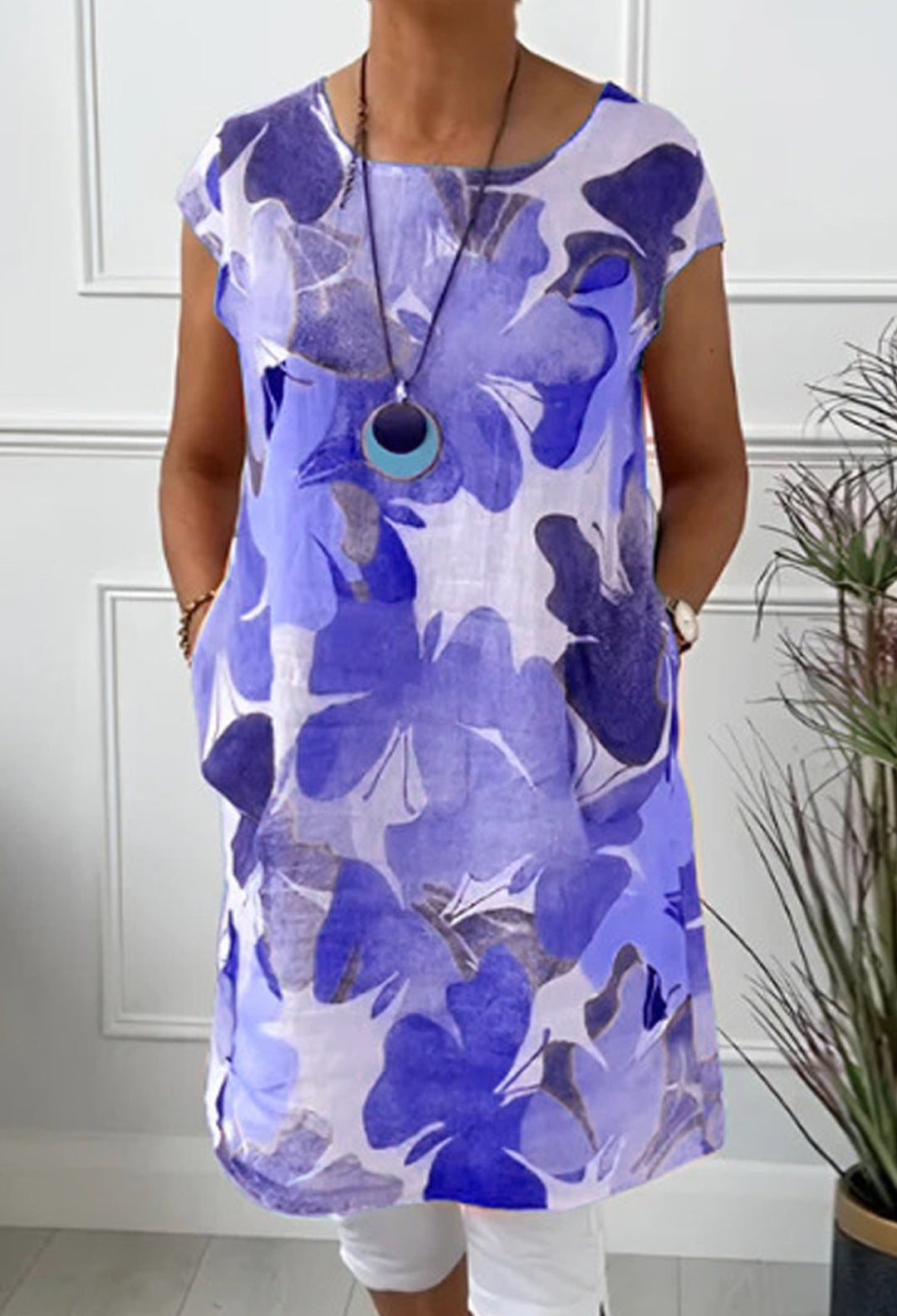 Hannah -  Comfortable dress with butterfly print