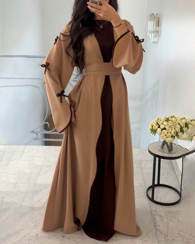 Lyra™ | Elegant Bow Cardigan & Dress Two-Piece Set