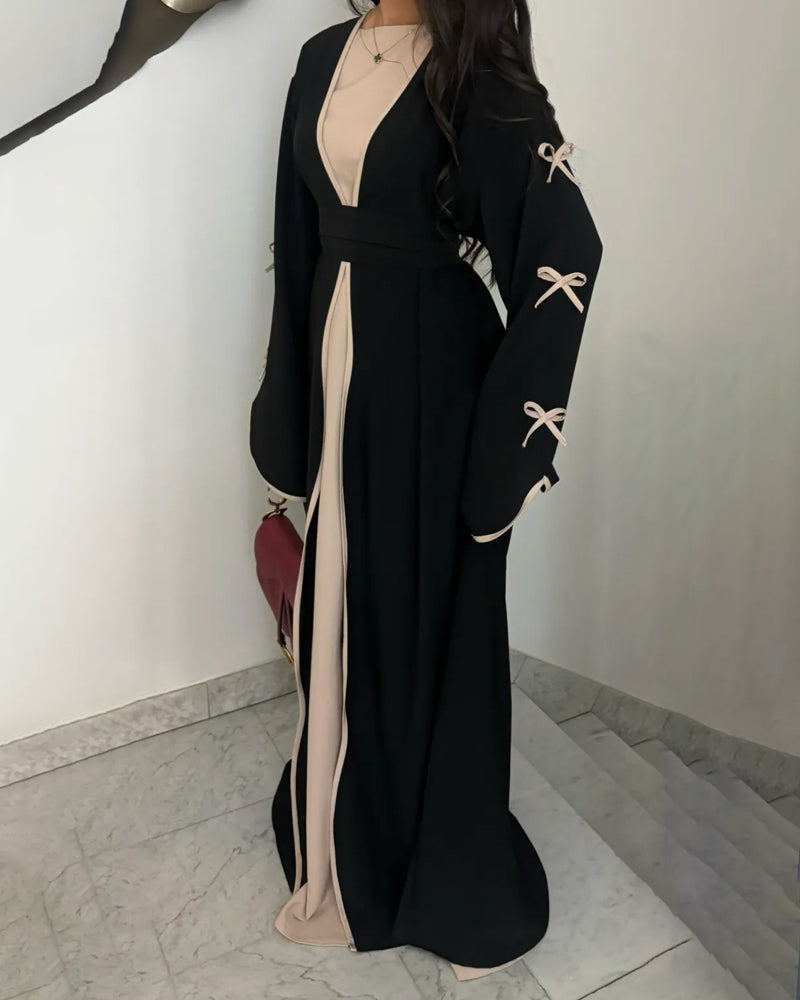 Lyra™ | Elegant Bow Cardigan & Dress Two-Piece Set