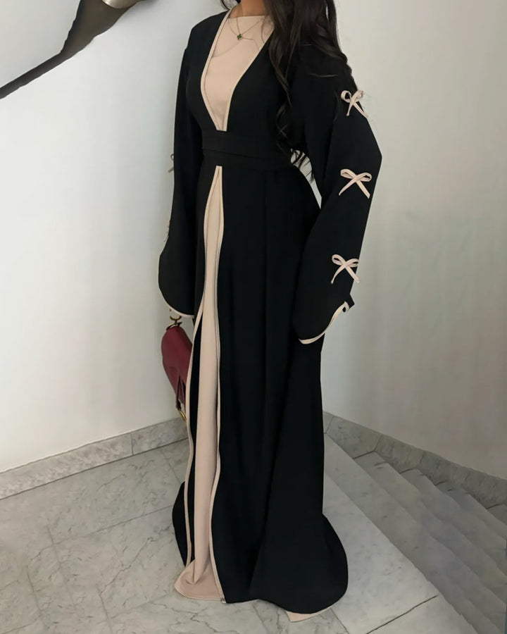 Lyra™ | Elegant Bow Cardigan & Dress Two-Piece Set