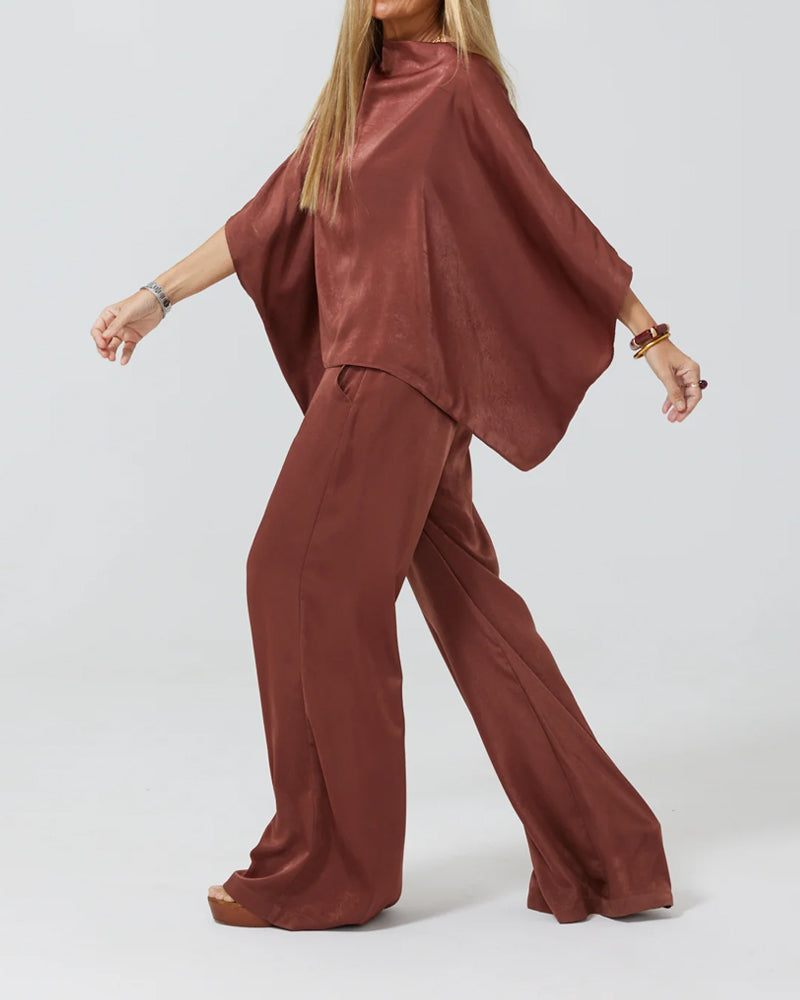 Carly™ | Fashionable Satin Top & Pants Cardigan Four-Piece Set