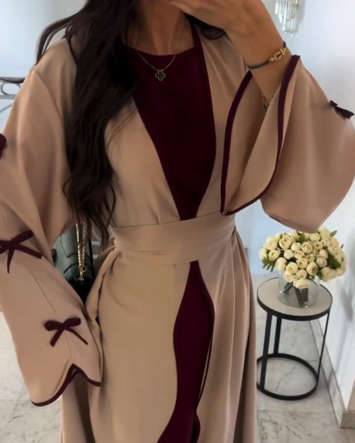 Lyra™ | Elegant Bow Cardigan & Dress Two-Piece Set