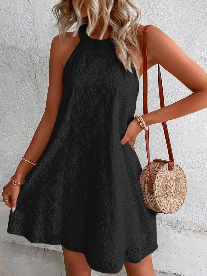 Jessy ™l - Eyelet Halter Mini Dress