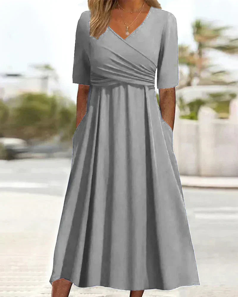 Anna™l -Short Sleeve Wrap Dress