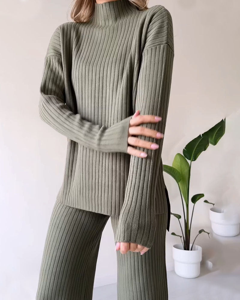 Dalia™ | Chic slit casual two-piece set