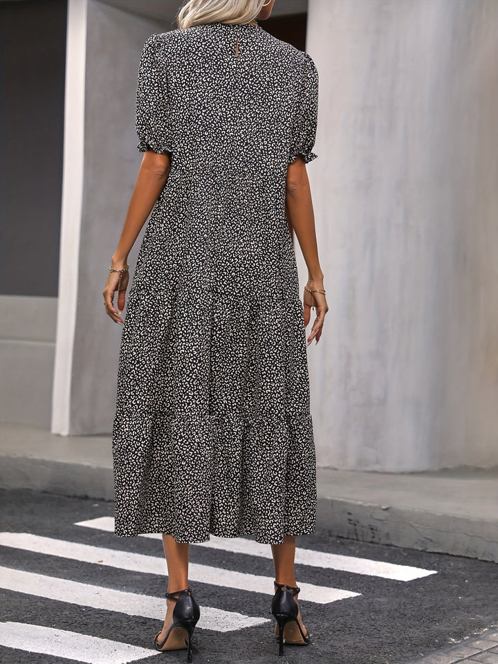 Adelina™ | - Tiered Puff Sleeve Dress