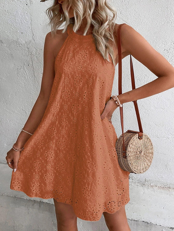 Jessy ™l - Eyelet Halter Mini Dress