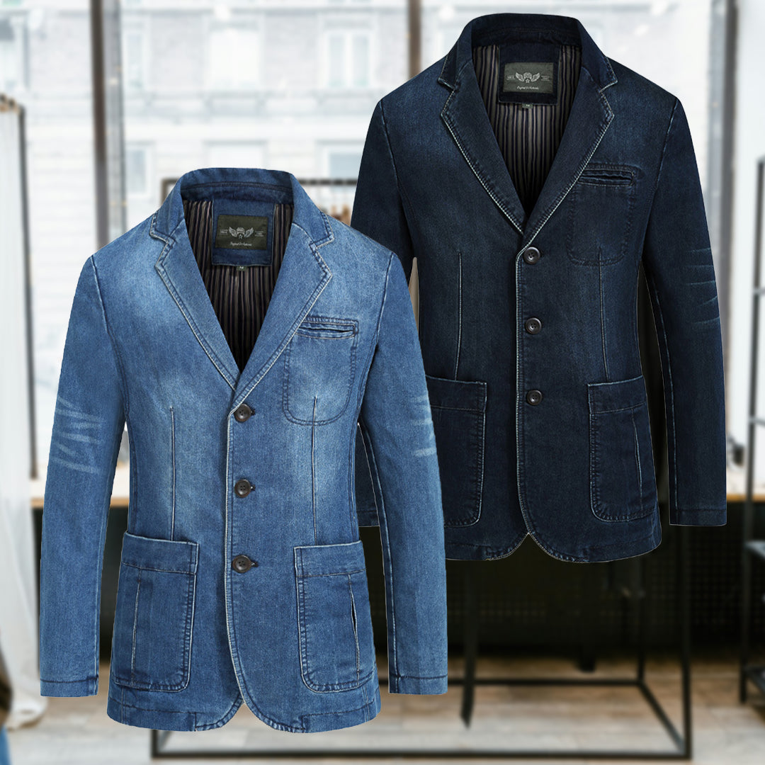 BIAGIO™ | Men's 3-Button Denim Blazer