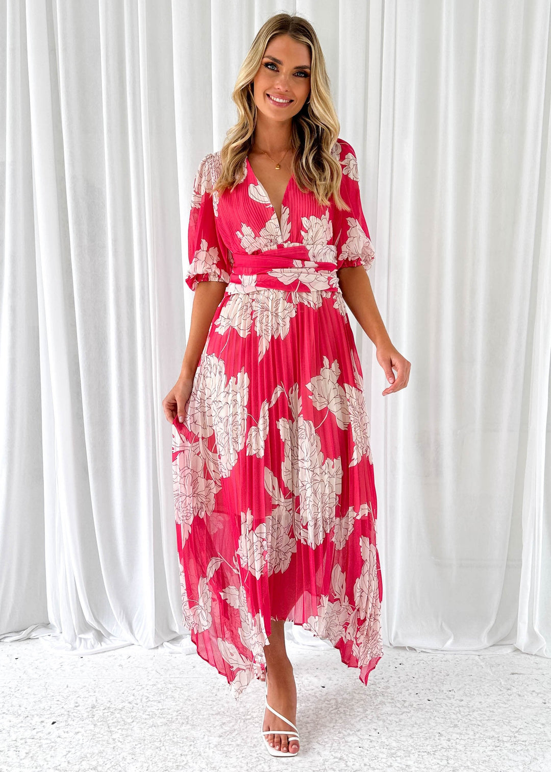 Sandy™ | Midi Dress - Pink Floral